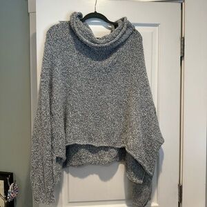 Free People Gray Cowl Neck Sweater
